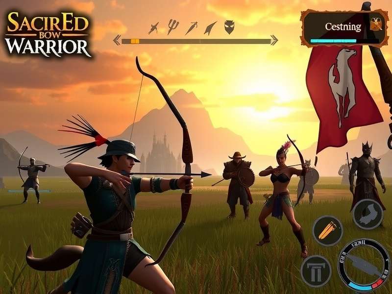 Sacred Bow Warrior battle scene with multiple enemies